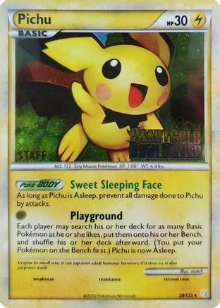 Pichu 28/123 (Prerelease) [Staff] () Holofoil [Promos: Nintendo Promos] Pokemon Single Pokémon