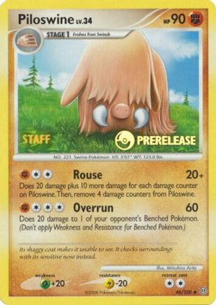 Piloswine - 46/100 (Prerelease) [Staff] () [Promos: Nintendo Promos] Pokemon Single Pokémon