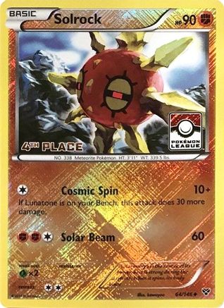 Solrock - 64/146 (Pokemon League) [4th Place] () Reverse Holofoil [Promos: League & Championship Cards] Pokemon Single Pokémon
