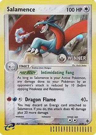 Salamence - 19/97 (e-League) [Winner] () Holofoil [Promos: Nintendo Promos] Pokemon Single Pokémon