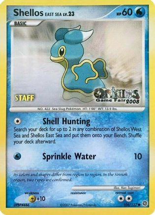 Shellos East Sea 106/132 (Origins Game Fair 2008) [Staff] () [Promos: Nintendo Promos] Pokemon Single Pokémon