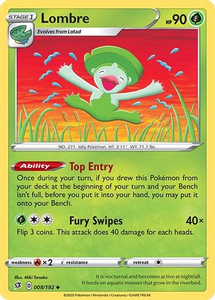 Lombre (8/192) Reverse Holofoil [SWSH: Rebel Clash] Pokemon Single Pokémon