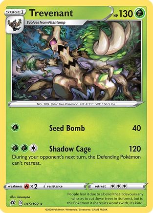 Trevenant (/192) Reverse Holofoil [SWSH: Rebel Clash] Pokemon Single Pokémon