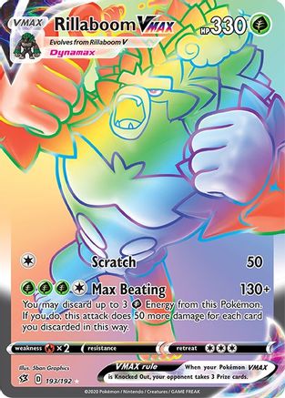 Rillaboom VMAX (Secret) (/192) Holofoil [SWSH: Rebel Clash] Pokemon Single Pokémon