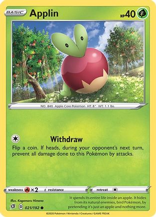 Applin (21/192) Reverse Holofoil [SWSH: Rebel Clash] Pokemon Single Pokémon