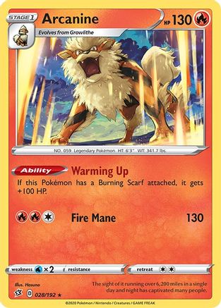 Arcanine (28/192) [SWSH: Rebel Clash] Pokemon Single Pokémon