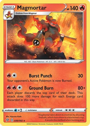 Magmortar (30/192) Reverse Holofoil [SWSH: Rebel Clash] Pokemon Single Pokémon