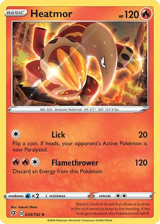 Heatmor (/192) Reverse Holofoil [SWSH: Rebel Clash] Pokemon Single Pokémon