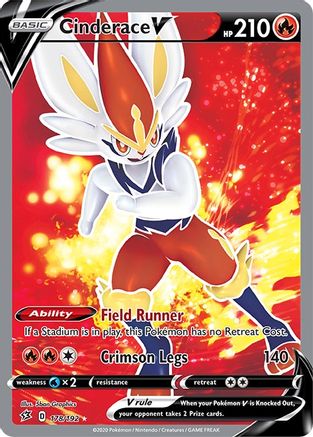 Cinderace V (Full Art) (178/192) Holofoil [SWSH: Rebel Clash] Pokemon Single Pokémon