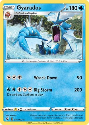 Gyarados (40/192) Reverse Holofoil [SWSH: Rebel Clash] Pokemon Single Pokémon