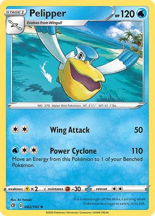Pelipper (42/192) Reverse Holofoil [SWSH: Rebel Clash] Pokemon Single Pokémon