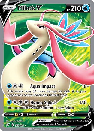 Milotic V (Full Art) 179/192 Holofoil [SWSH: Rebel Clash] Pokemon Single Pokémon