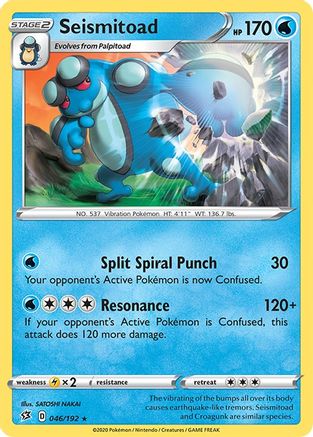 Seismitoad (46/192) Reverse Holofoil [SWSH: Rebel Clash] Pokemon Single Pokémon