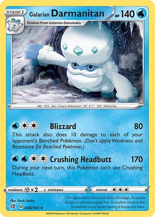 Galarian Darmanitan (48/192) Reverse Holofoil [SWSH: Rebel Clash] Pokemon Single Pokémon
