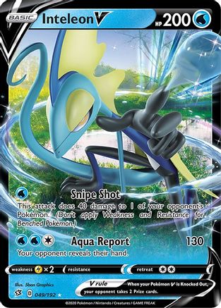 Inteleon V (49/192) Holofoil [SWSH: Rebel Clash] Pokemon Single Pokémon