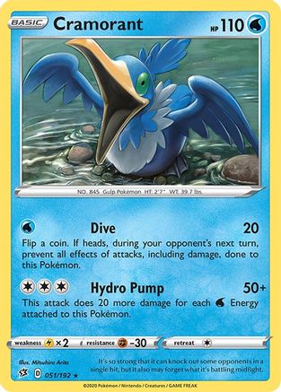 Cramorant (51/192) Reverse Holofoil [SWSH: Rebel Clash] Pokemon Single Pokémon
