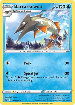 Barraskewda (53/192) Reverse Holofoil [SWSH: Rebel Clash] Pokemon Single Pokémon