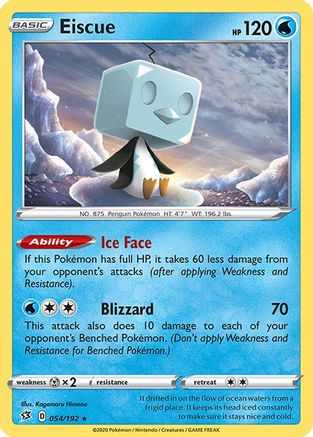 Eiscue (54/192) Holofoil [SWSH: Rebel Clash] Pokemon Single Pokémon