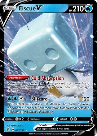 Eiscue V (55/192) Holofoil [SWSH: Rebel Clash] Pokemon Single Pokémon
