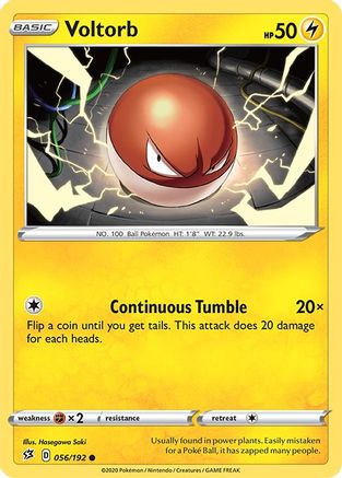 Voltorb (56/192) Reverse Holofoil [SWSH: Rebel Clash] Pokemon Single Pokémon