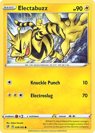 Electabuzz (58/192) [SWSH: Rebel Clash] Pokemon Single Pokémon