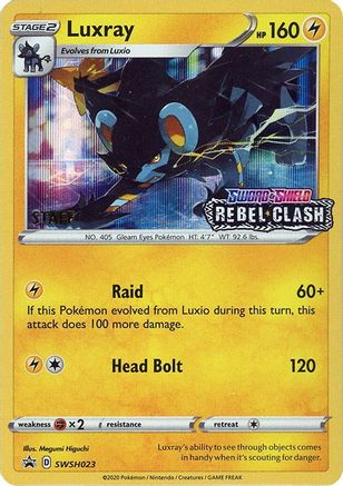 Luxray - SWSH023 (Prerelease) [Staff] () Holofoil [Promos: SWSH Promo Cards] Pokemon Single Pokémon