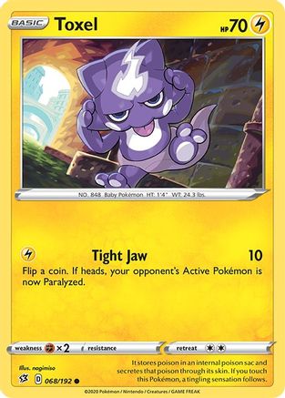 Toxel (68/192) Reverse Holofoil [SWSH: Rebel Clash] Pokemon Single Pokémon