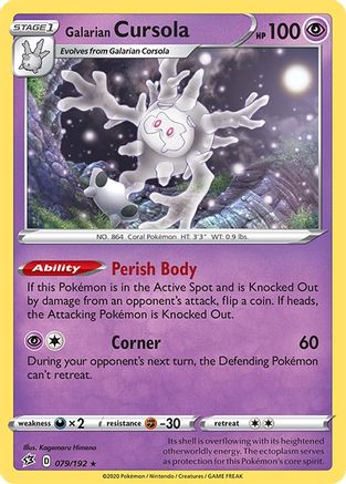Galarian Cursola (79/192) Holofoil [SWSH: Rebel Clash] Pokemon Single Pokémon