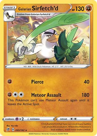 Galarian Sirfetch'd (95/192) Reverse Holofoil [SWSH: Rebel Clash] Pokemon Single Pokémon