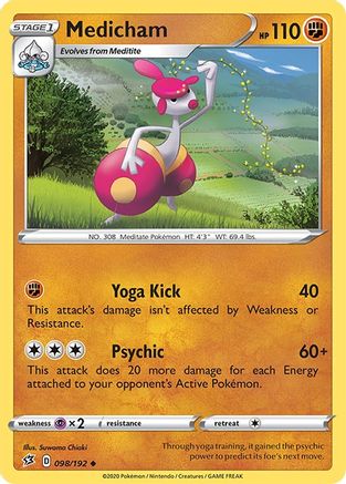 Medicham (/192) Reverse Holofoil [SWSH: Rebel Clash] Pokemon Single Pokémon