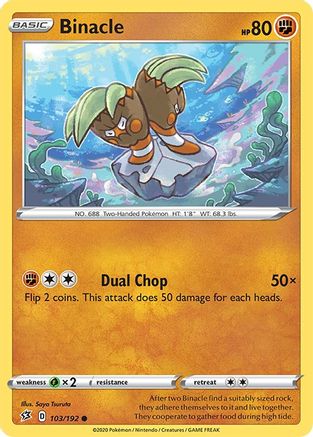 Binacle (103/192) Reverse Holofoil [SWSH: Rebel Clash] Pokemon Single Pokémon