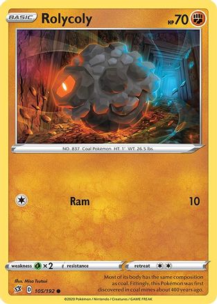 Rolycoly (105/192) Reverse Holofoil [SWSH: Rebel Clash] Pokemon Single Pokémon