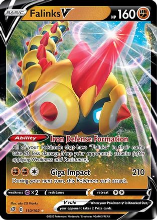 Falinks V (110/192) Holofoil [SWSH: Rebel Clash] Pokemon Single Pokémon