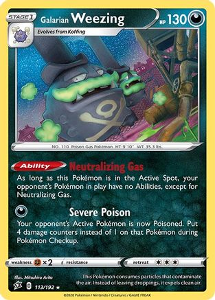 Galarian Weezing (113/192) Holofoil [SWSH: Rebel Clash] Pokemon Single Pokémon