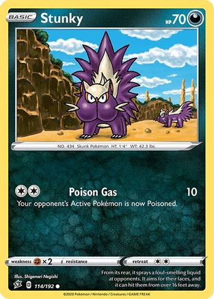 Stunky (114/192) Reverse Holofoil [SWSH: Rebel Clash] Pokemon Single Pokémon