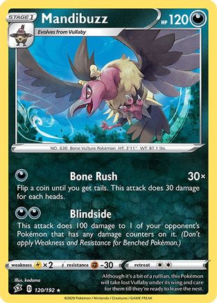 Mandibuzz (120/192) Reverse Holofoil [SWSH: Rebel Clash] Pokemon Single Pokémon