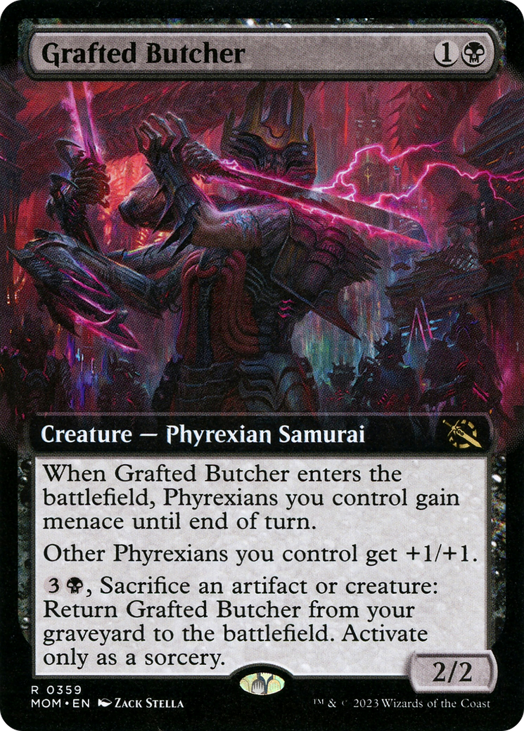 Grafted Butcher (MOM-359) [March of the Machine] (Extended Art) Foil MTG Single Wizards of the Coast