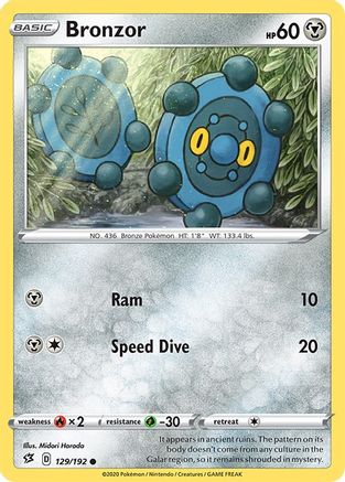 Bronzor (129/192) Reverse Holofoil [SWSH: Rebel Clash] Pokemon Single Pokémon