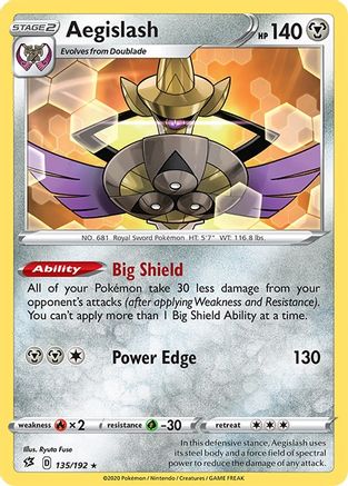 Aegislash (135/192) Reverse Holofoil [SWSH: Rebel Clash] Pokemon Single Pokémon