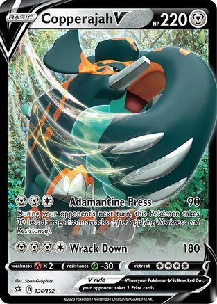 Copperajah V (136/192) Holofoil [SWSH: Rebel Clash] Pokemon Single Pokémon