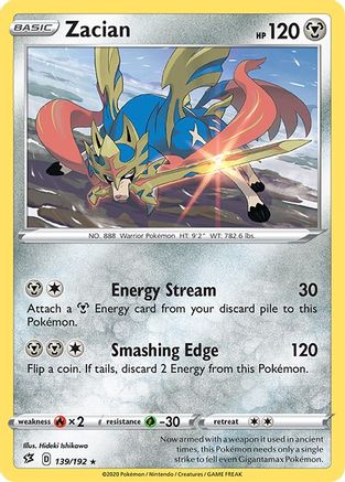 Zacian (139/192) Reverse Holofoil [SWSH: Rebel Clash] Pokemon Single Pokémon