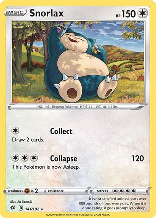 Snorlax (141/192) Reverse Holofoil [SWSH02 Rebel Clash] Pokemon Single Pokémon