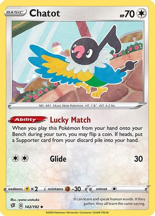 Chatot (142/192) Reverse Holofoil [SWSH: Rebel Clash] Pokemon Single Pokémon