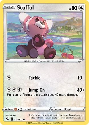 Stufful (149/192) Reverse Holofoil [SWSH: Rebel Clash] Pokemon Single Pokémon