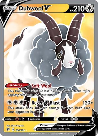 Dubwool V (Full Art) (188/192) Holofoil [SWSH: Rebel Clash] Pokemon Single Pokémon