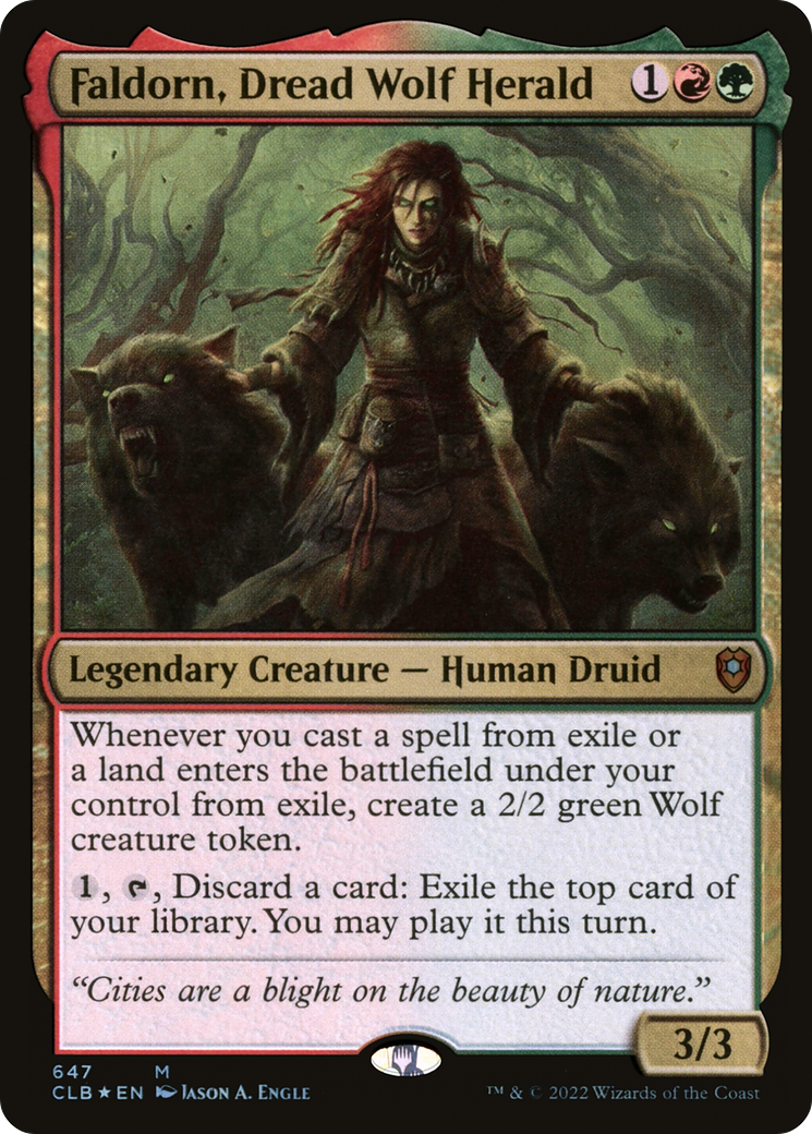 Faldorn, Dread Wolf Herald (CLB-647) [Commander Legends: Battle for Baldur's Gate] Foil MTG Single Wizards of the Coast