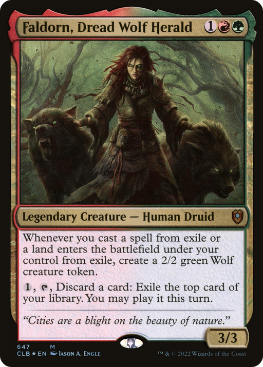 Faldorn, Dread Wolf Herald (CLB-647) [Commander Legends: Battle for Baldur's Gate] Foil MTG Single Wizards of the Coast