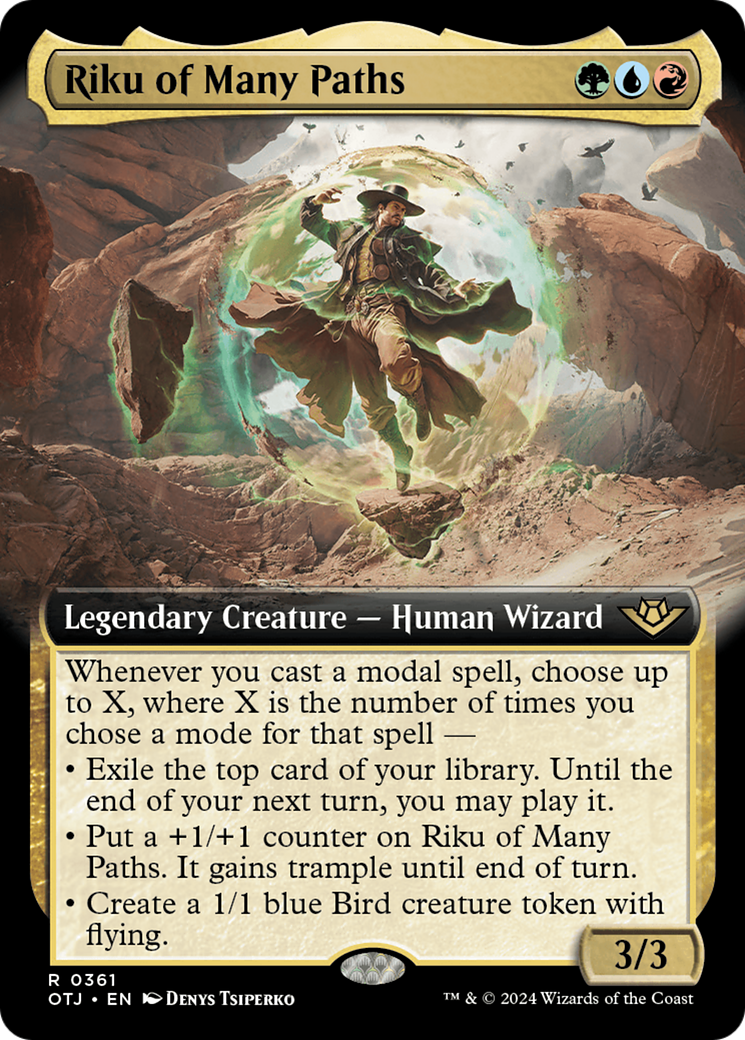 Riku of Many Paths (OTJ-361) [Outlaws of Thunder Junction] (Extended Art) Foil MTG Single Wizards of the Coast