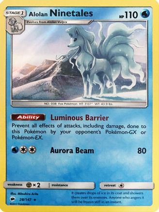 Alolan Ninetales - 28/147 (Water Web Holo) Holofoil [Misc: Cards & Products] Pokemon Single Pokémon