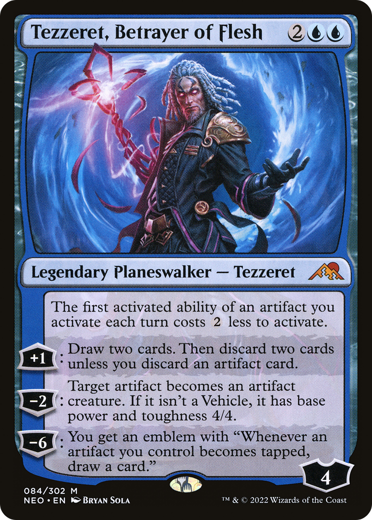 Tezzeret, Betrayer of Flesh (NEO-084) [Kamigawa: Neon Dynasty] Foil MTG Single Wizards of the Coast